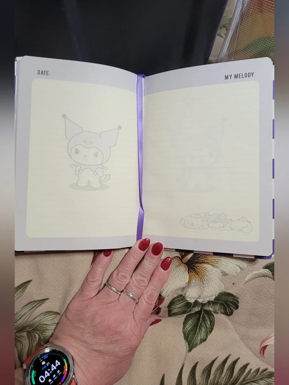 Kuromi Purple Tablet Accessory Bundle — Notebook, Sticky Memo Book & Pen
